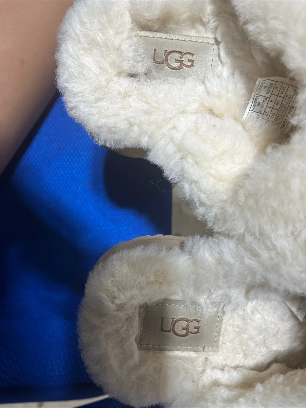 UGG Chestnut Suede Slip-On Slippers with Cream Shearling